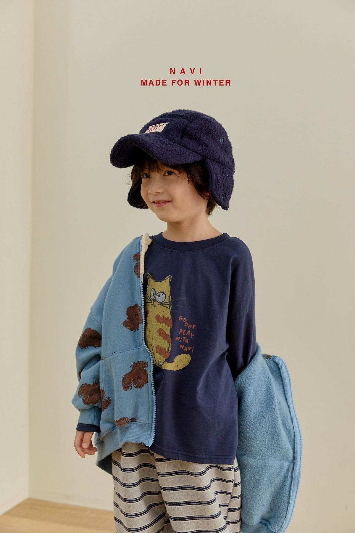 《予約》Vintage Cat L/S Tee / NAVI