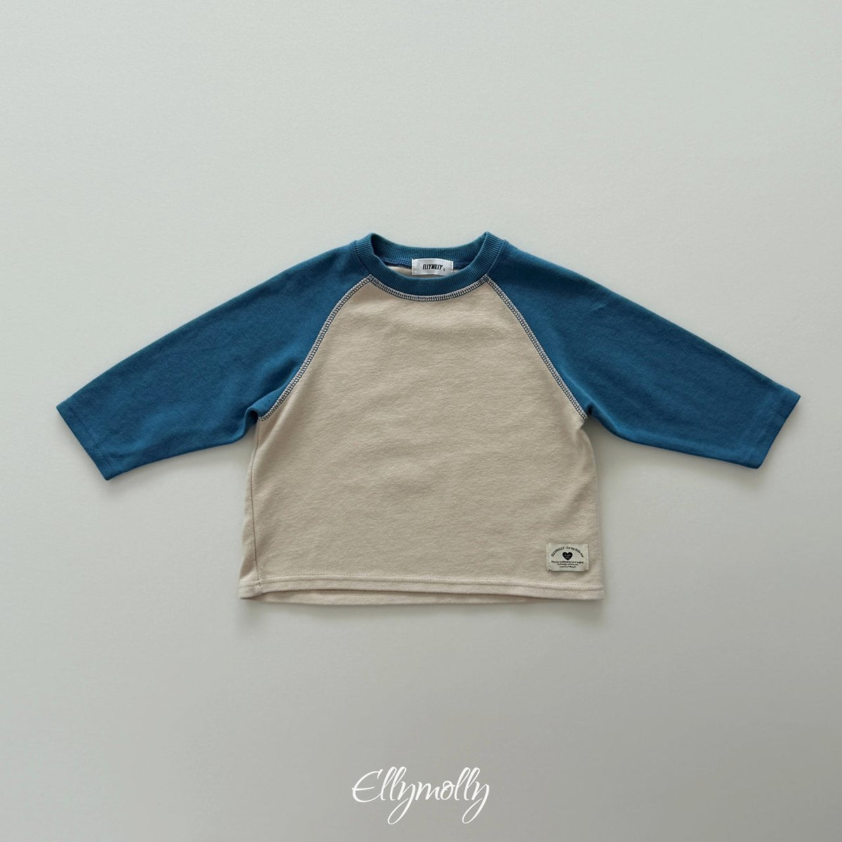 《予約》Raon Color Block Raglan Tee / ELLY MOLLY