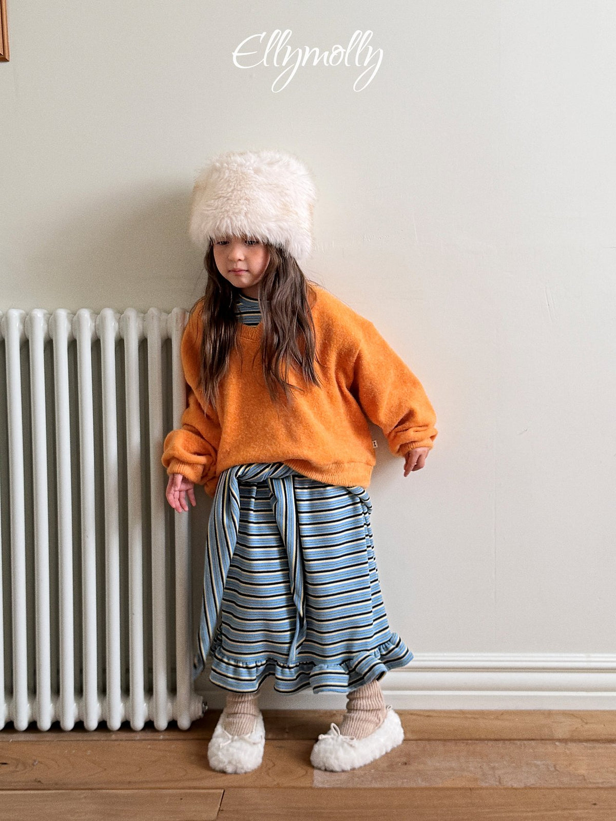 《予約》Fleece Frill Long Dress / ELLY MOLLY