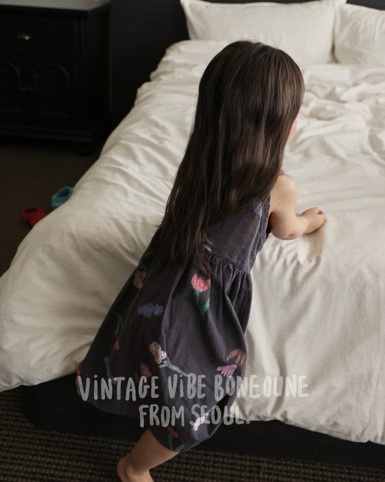 《予約》Clay Flower Ribbon Dress / Boneoune