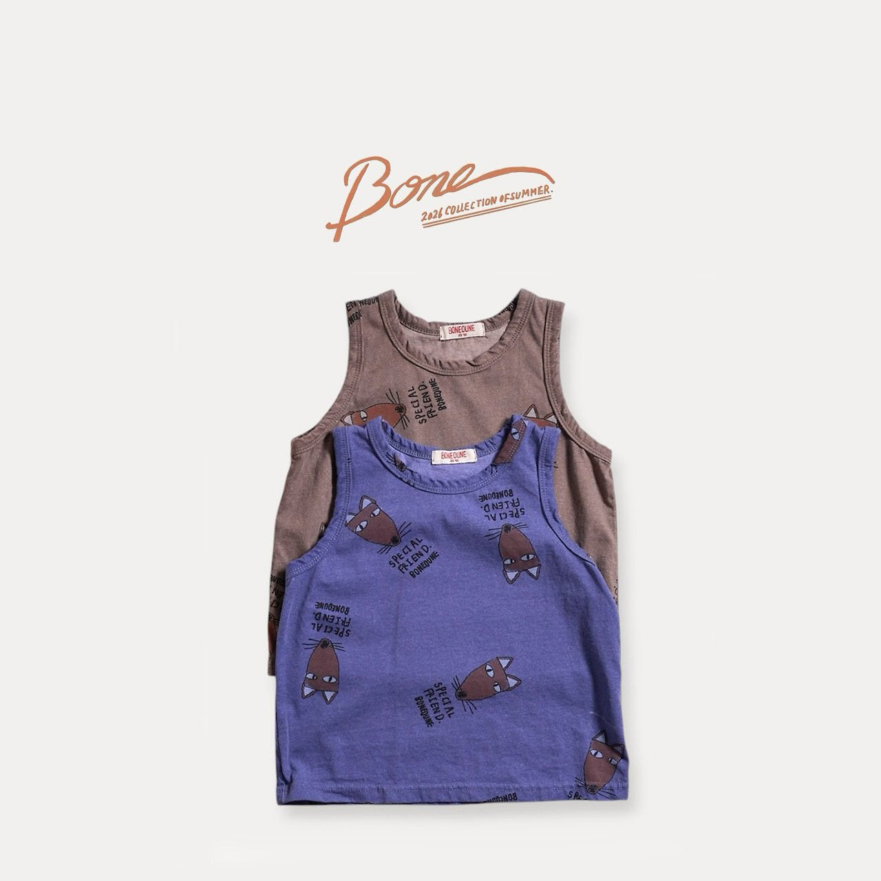 《予約》Fox Sleeveless T-shirt / Boneoune
