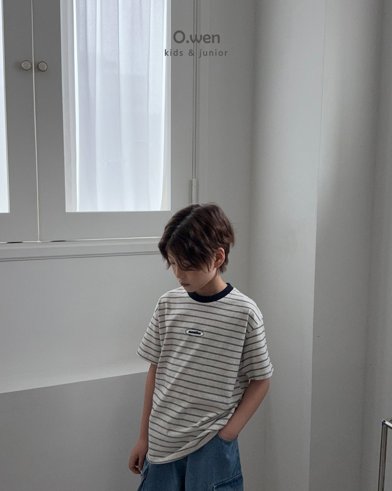 《予約》Mention Stripe Tee / O.wen