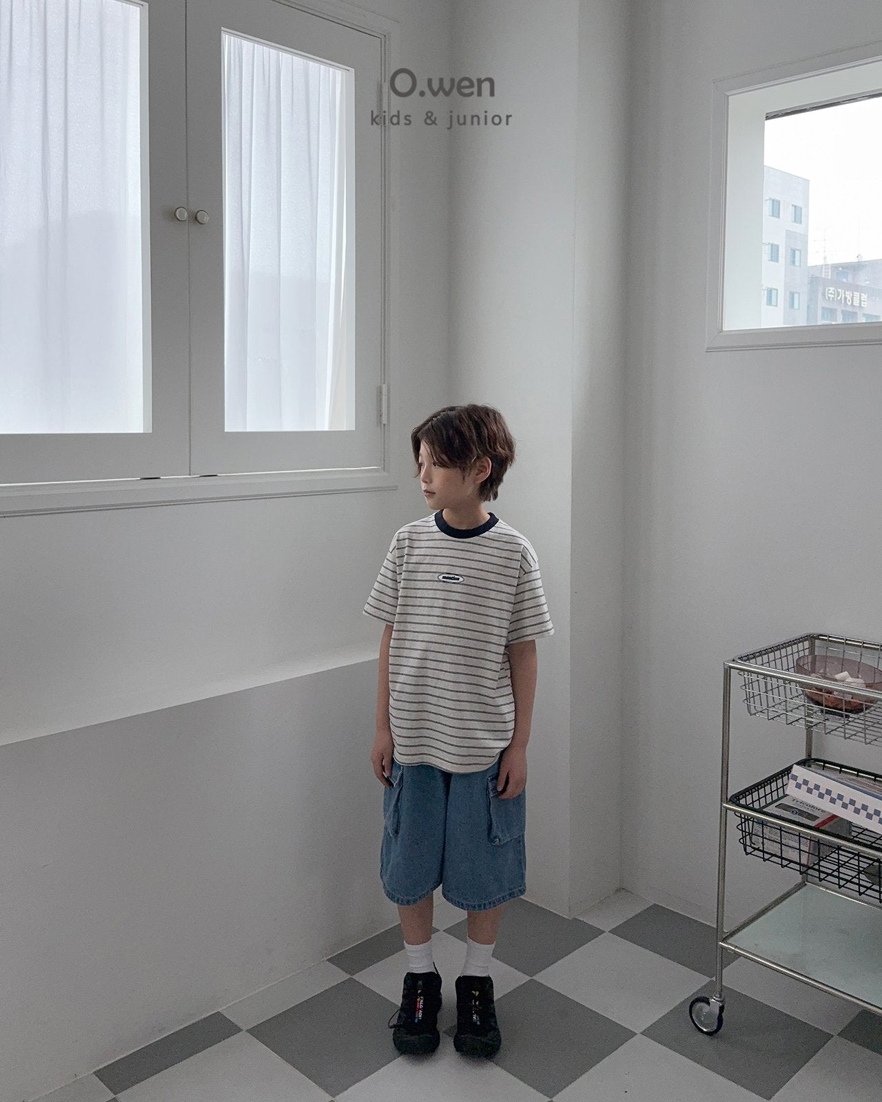 《予約》Mention Stripe Tee / O.wen