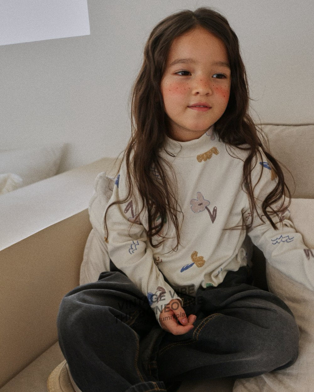 《予約》Flower Mock Neck Tee  / BONEOUNE
