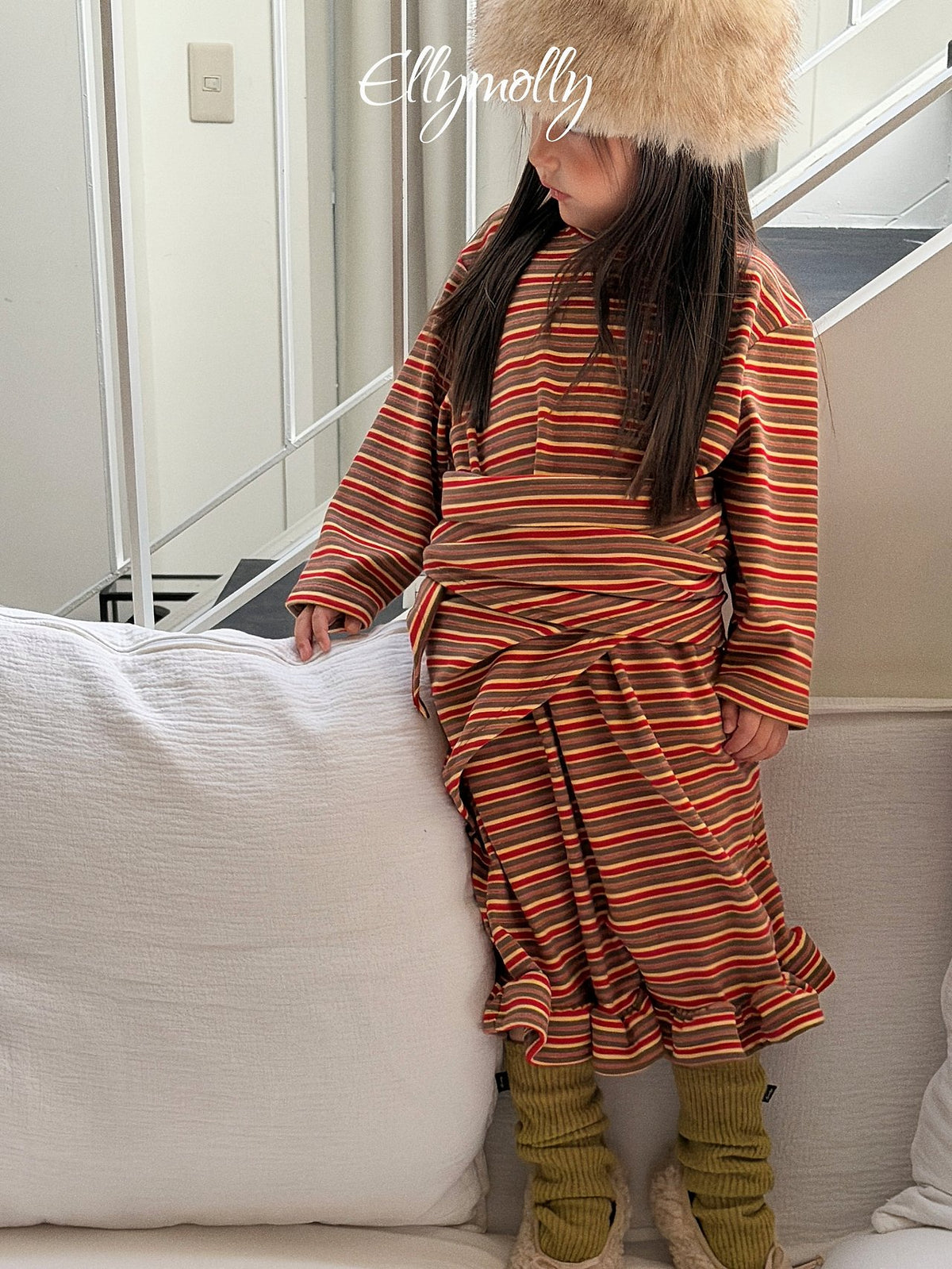 《予約》Fleece Frill Long Dress / ELLY MOLLY