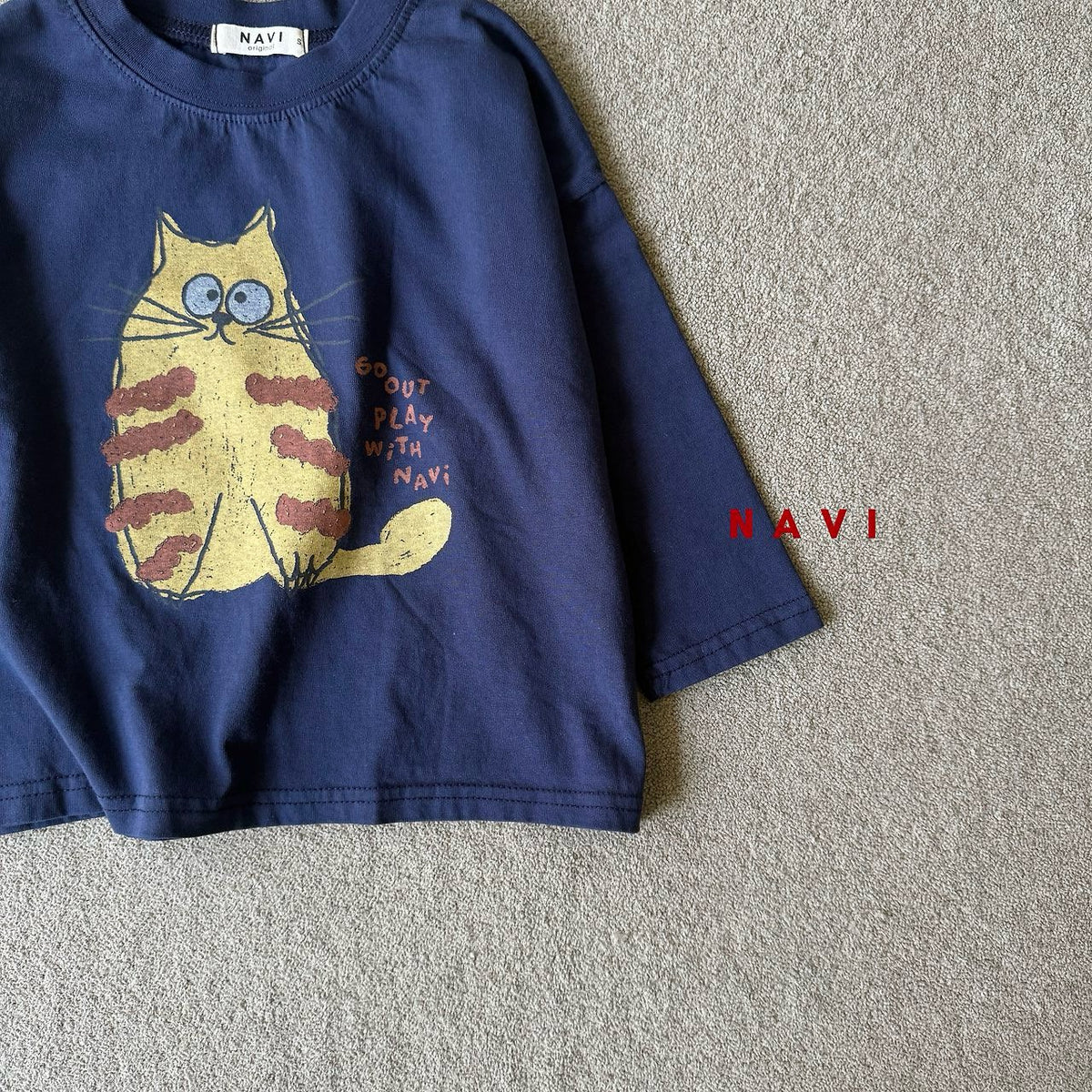 《予約》Vintage Cat L/S Tee / NAVI