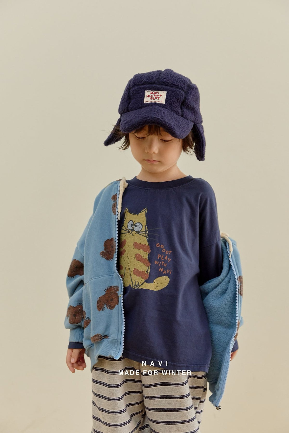 《予約》Poochi Zip Hoodie / NAVI