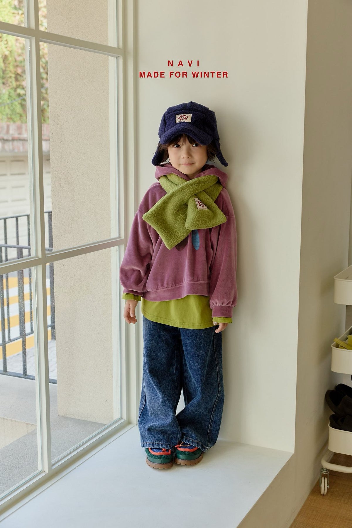 《予約》Moi Wide Denim Pants / NAVI