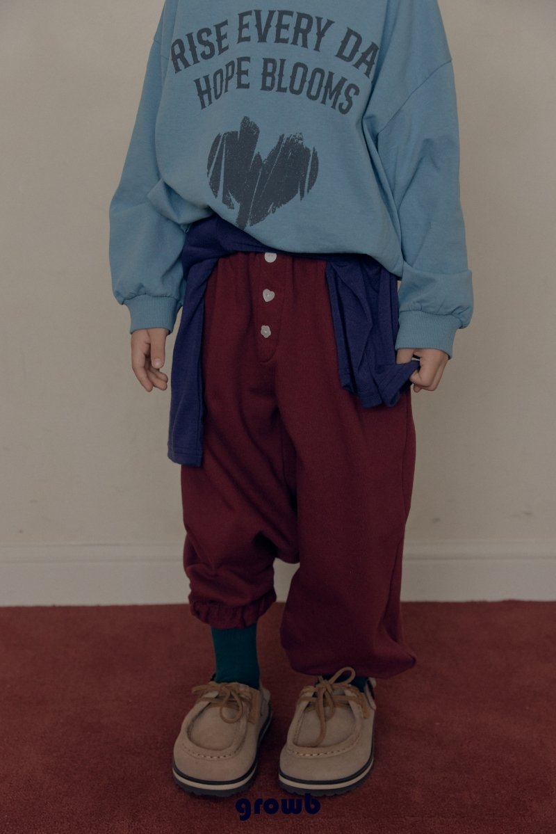 《予約》Button Jogger Pants / GROWB