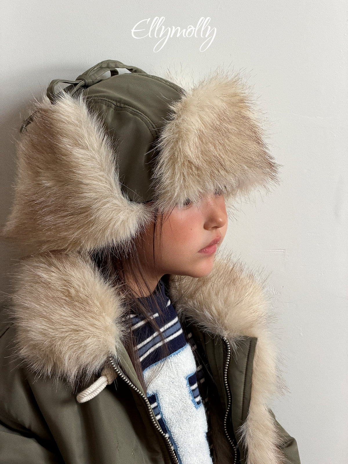 《予約》Fur Earflap Padded Hat / ELLY MOLLY