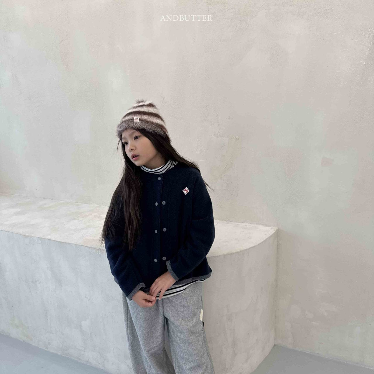 《予約》Fleece Mix Cardigan / andbutter