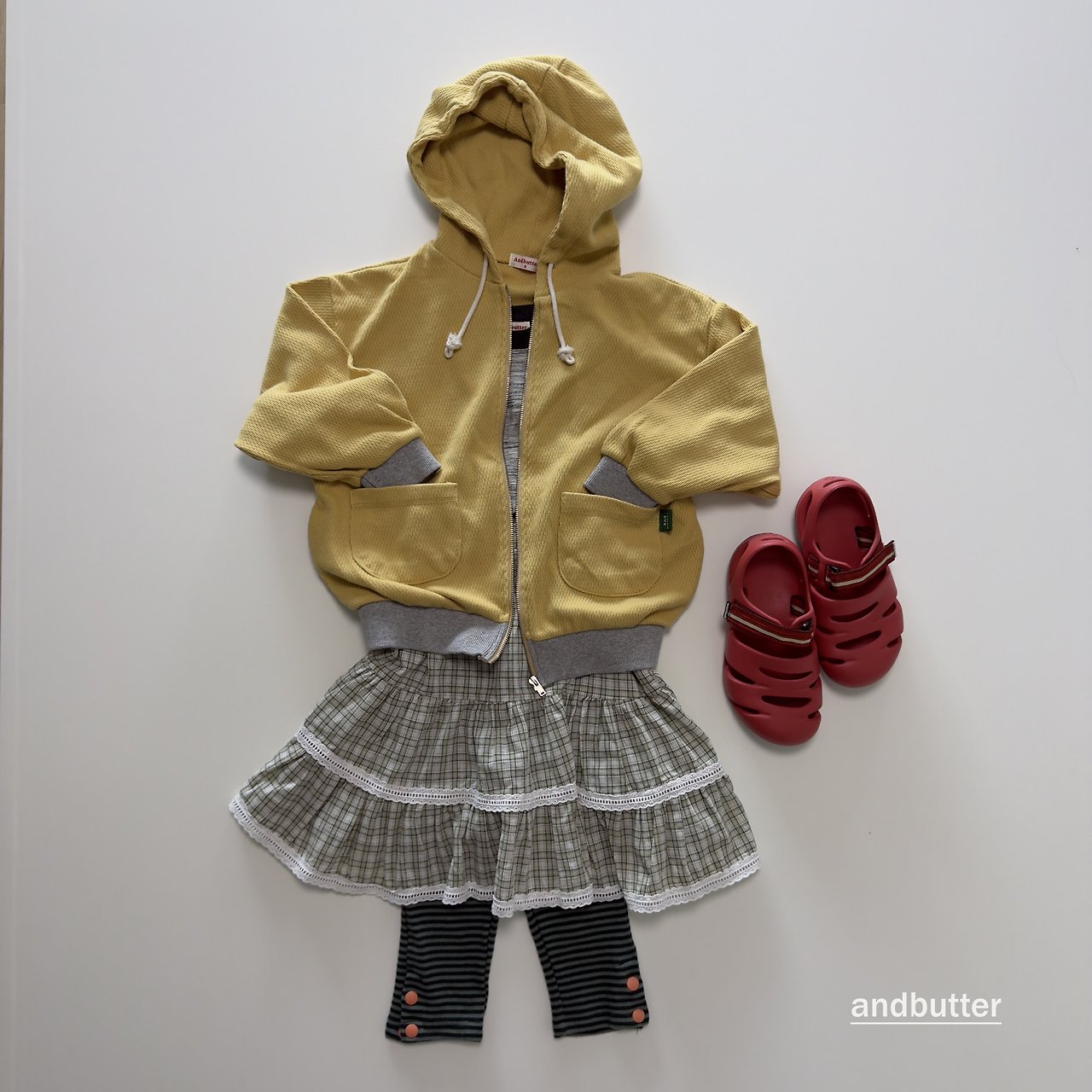 《予約》Check Tiered Skirt / ANDBUTTER