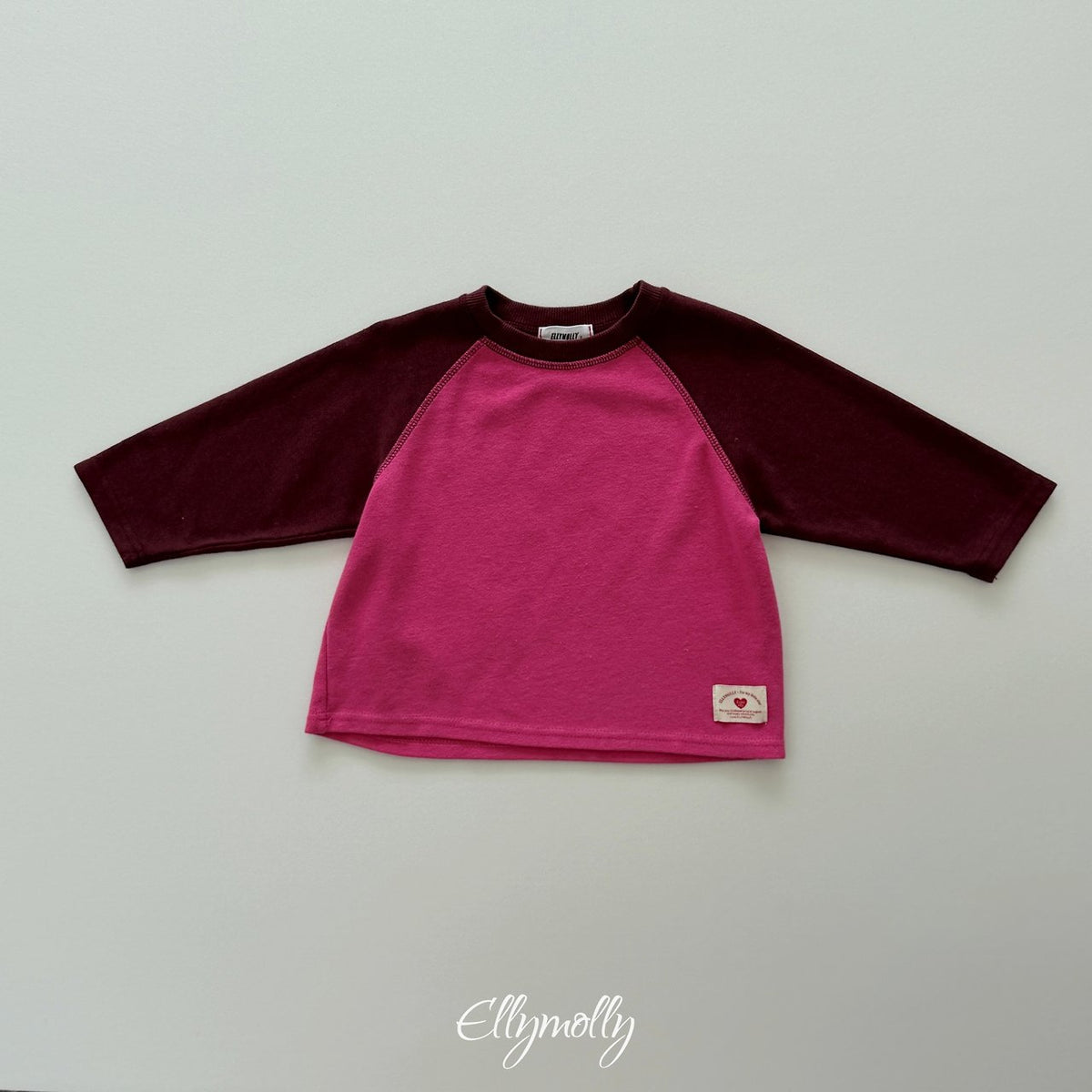 《予約》Raon Color Block Raglan Tee / ELLY MOLLY