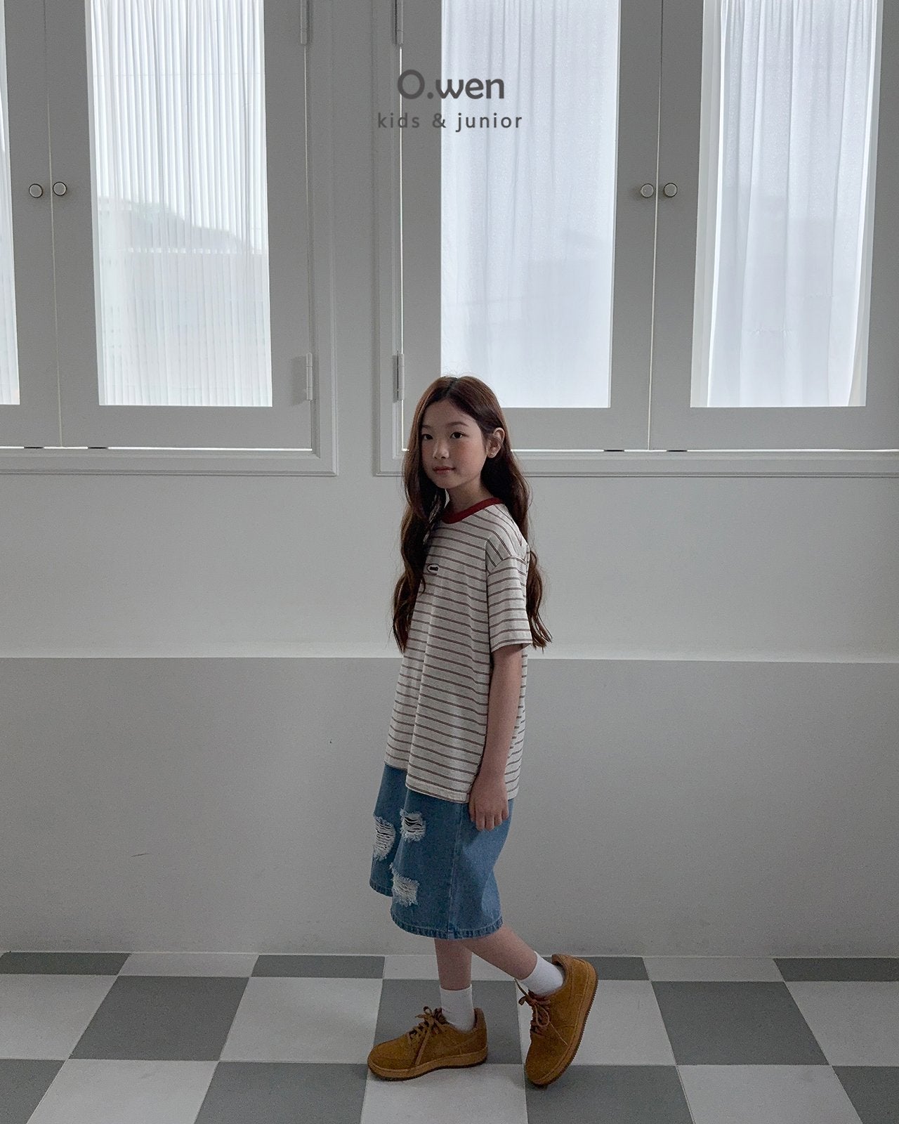 《予約》Mention Stripe Tee / O.wen