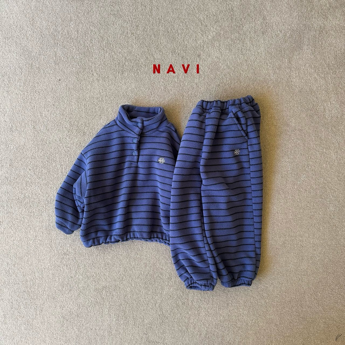 《予約》Fleece Button Tee / NAVI