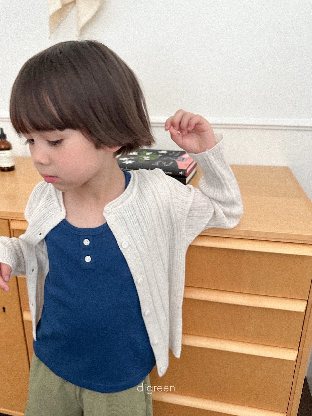 《予約》Wiggly Rib Cardigan (kids) / digreen