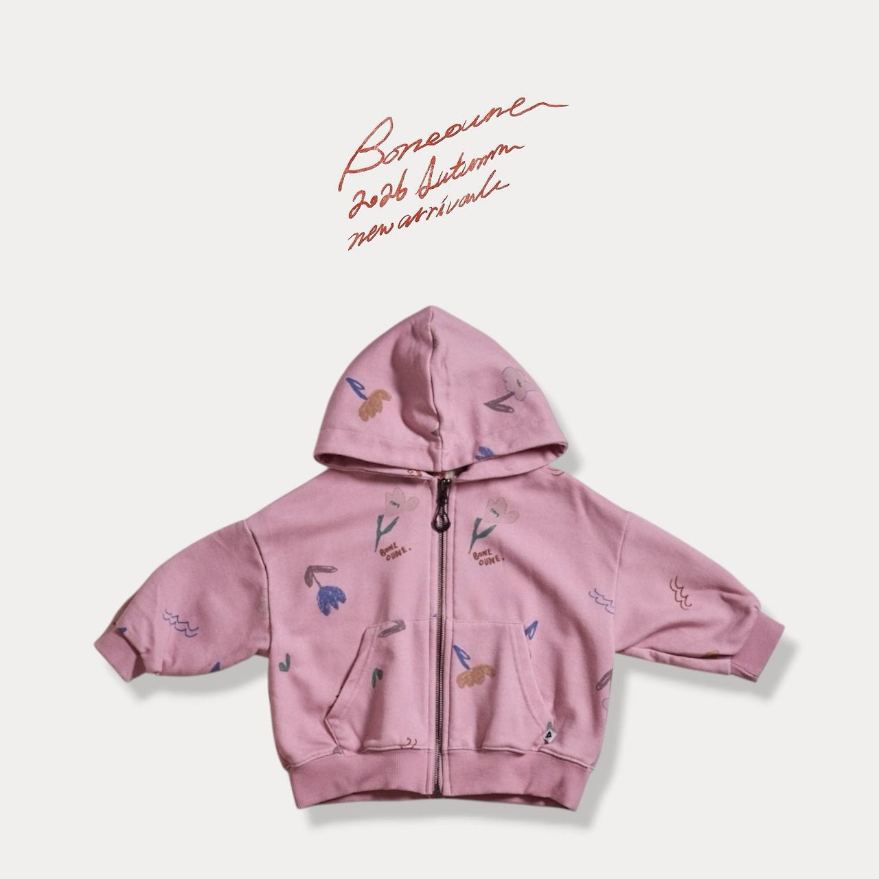 《予約》Flower Print Pigment Hoodie / BONEOUNE