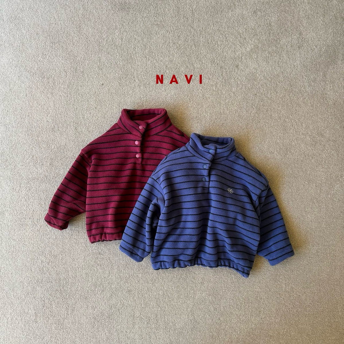 《予約》Fleece Button Tee / NAVI