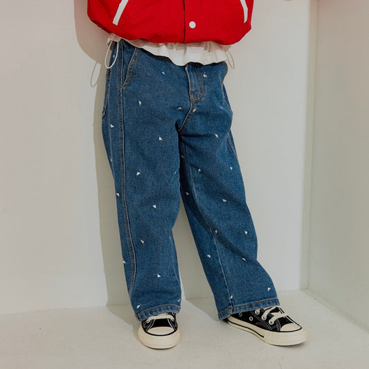 《S size last 1点》Heart Denim Pants