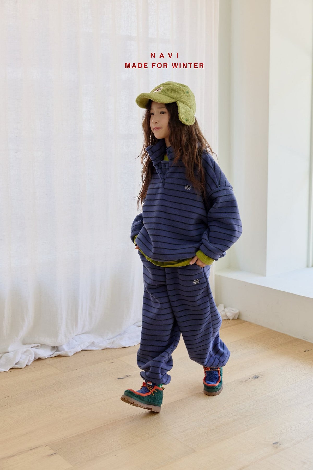 《予約》Fleece Button Tee / NAVI