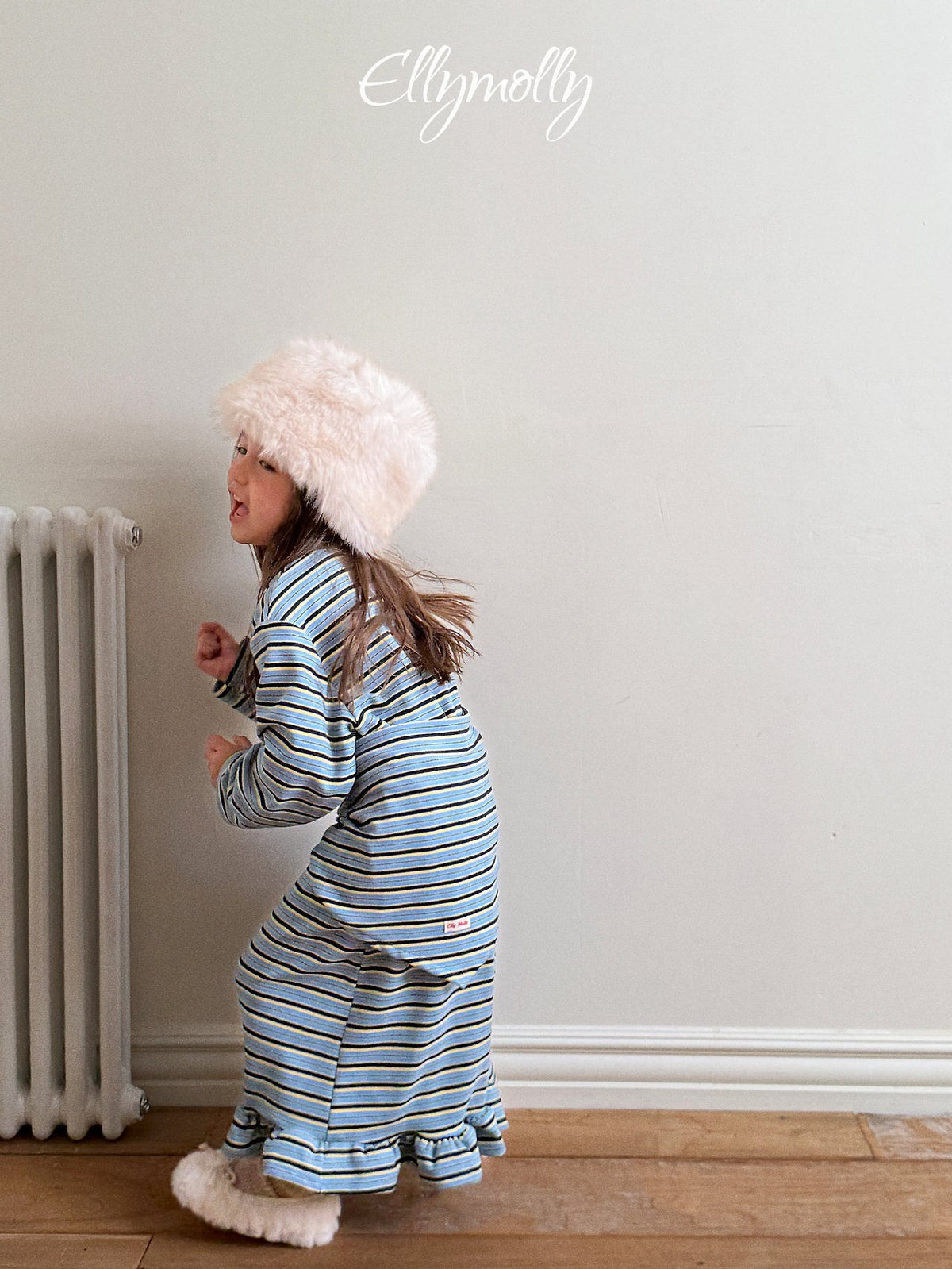 《予約》Fleece Frill Long Dress / ELLY MOLLY