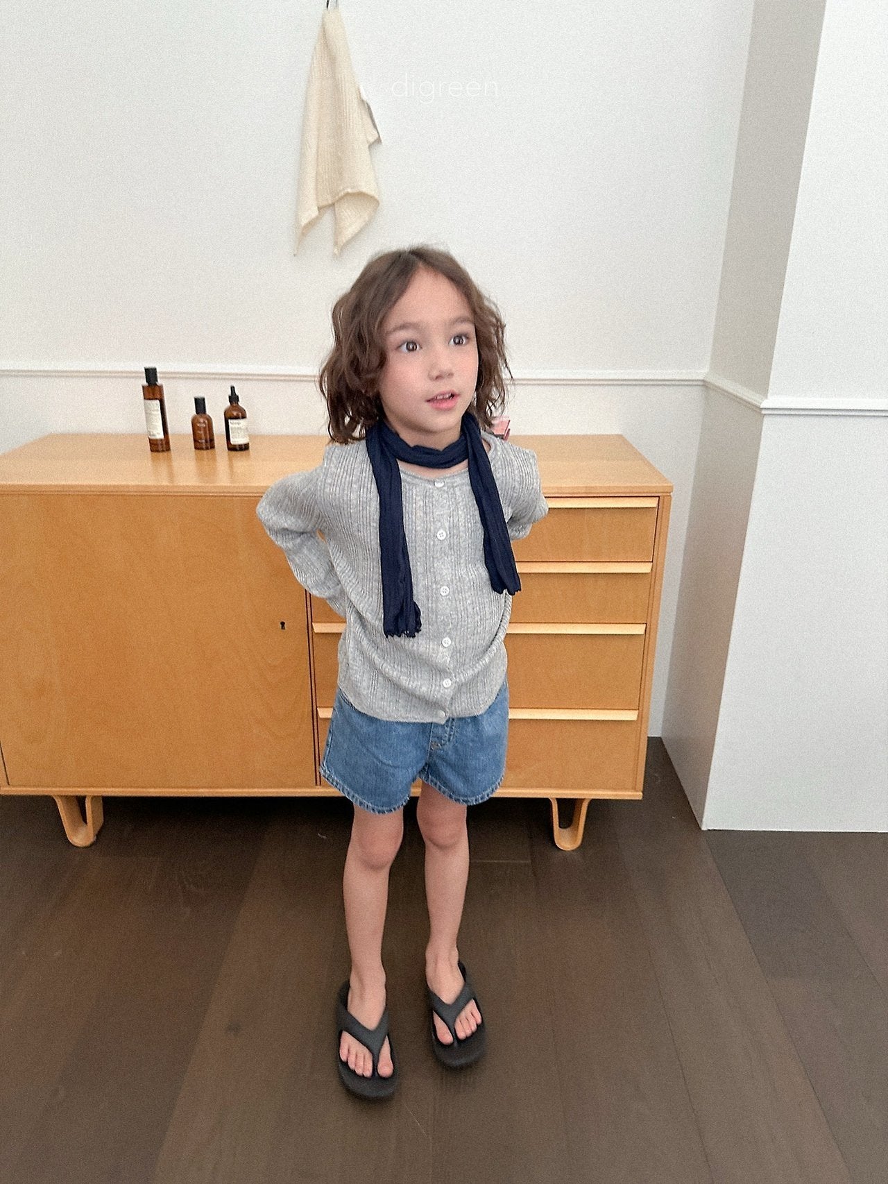 《予約》Wiggly Rib Cardigan (kids) / digreen