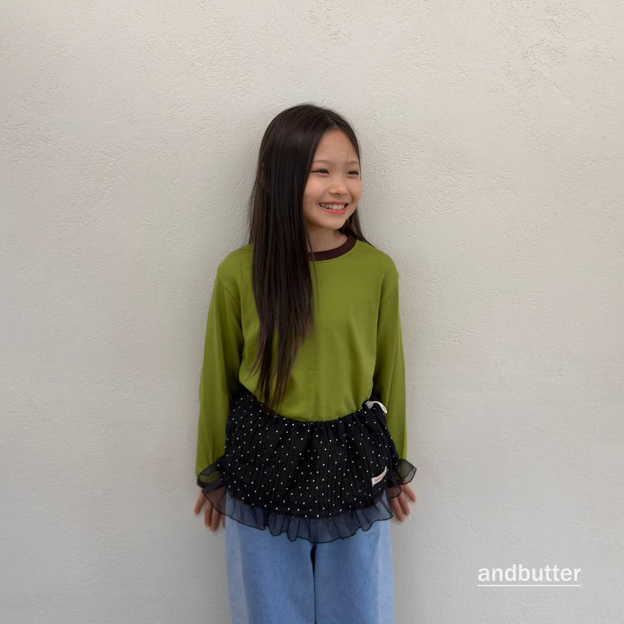 《予約》Wrinkle Dot Layered Skirt / ANDBUTTER