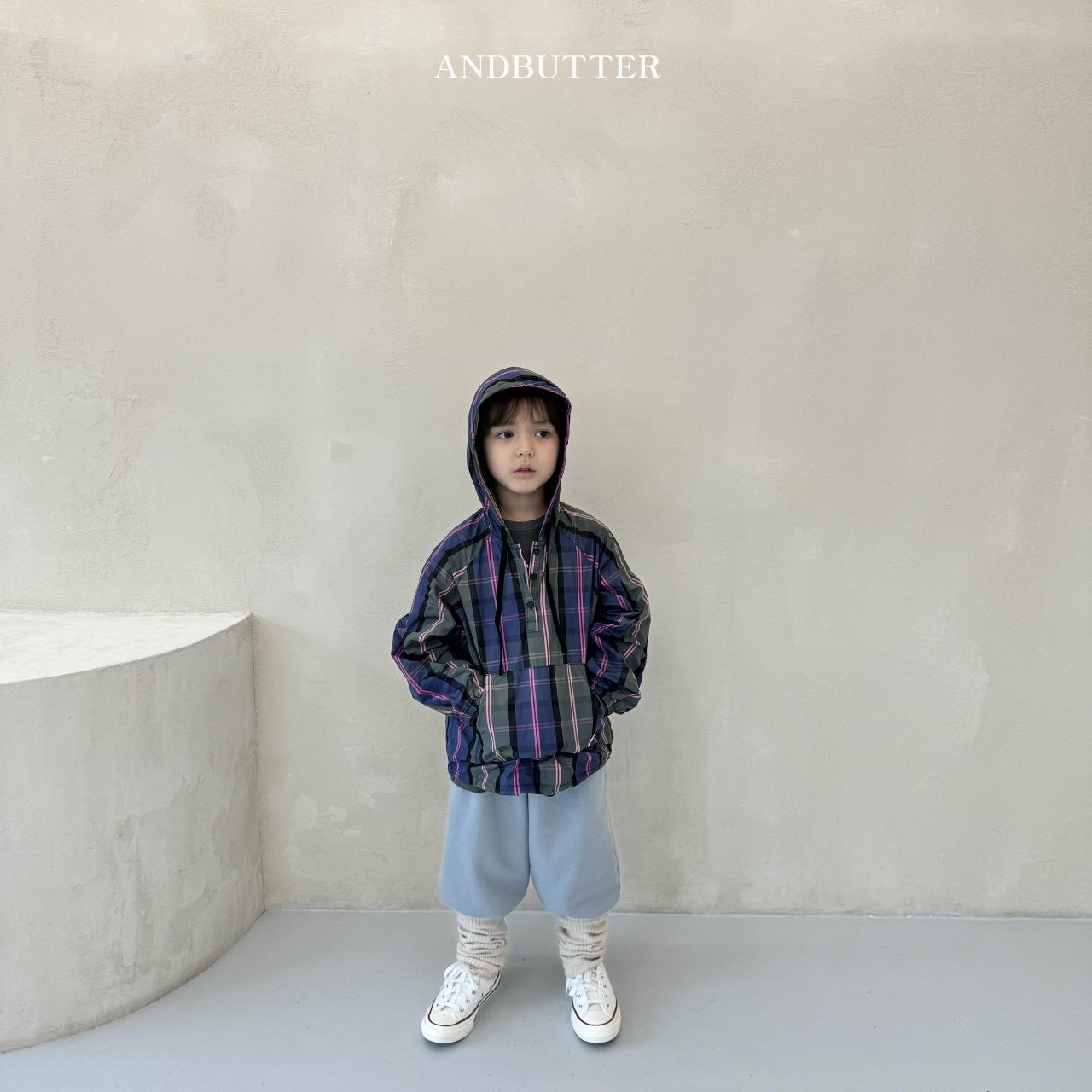 《予約》Check Hood Anorak / andbutter