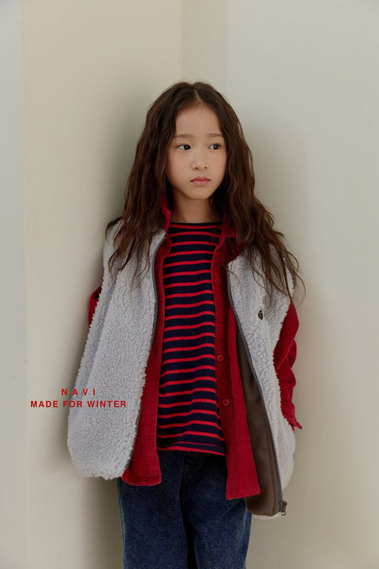 《予約》Fine Stripe L/S Tee / NAVI