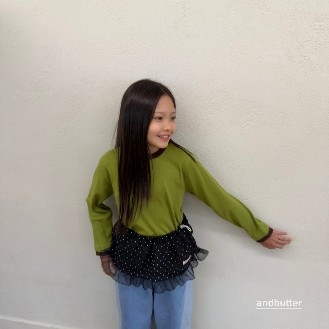 《予約》Wrinkle Dot Layered Skirt / ANDBUTTER
