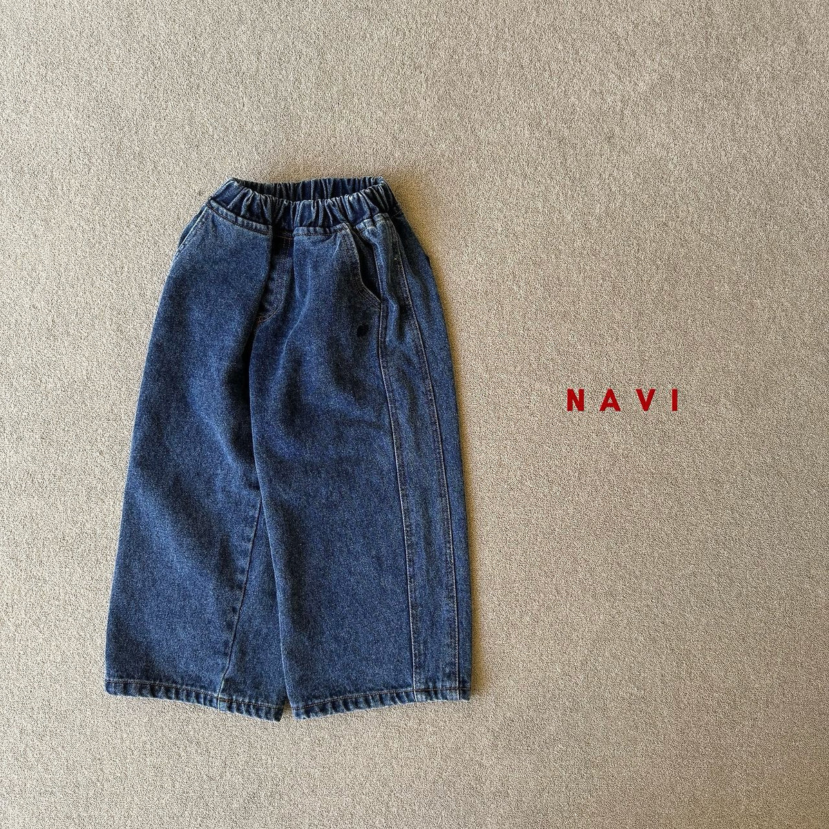 《予約》Moi Wide Denim Pants / NAVI