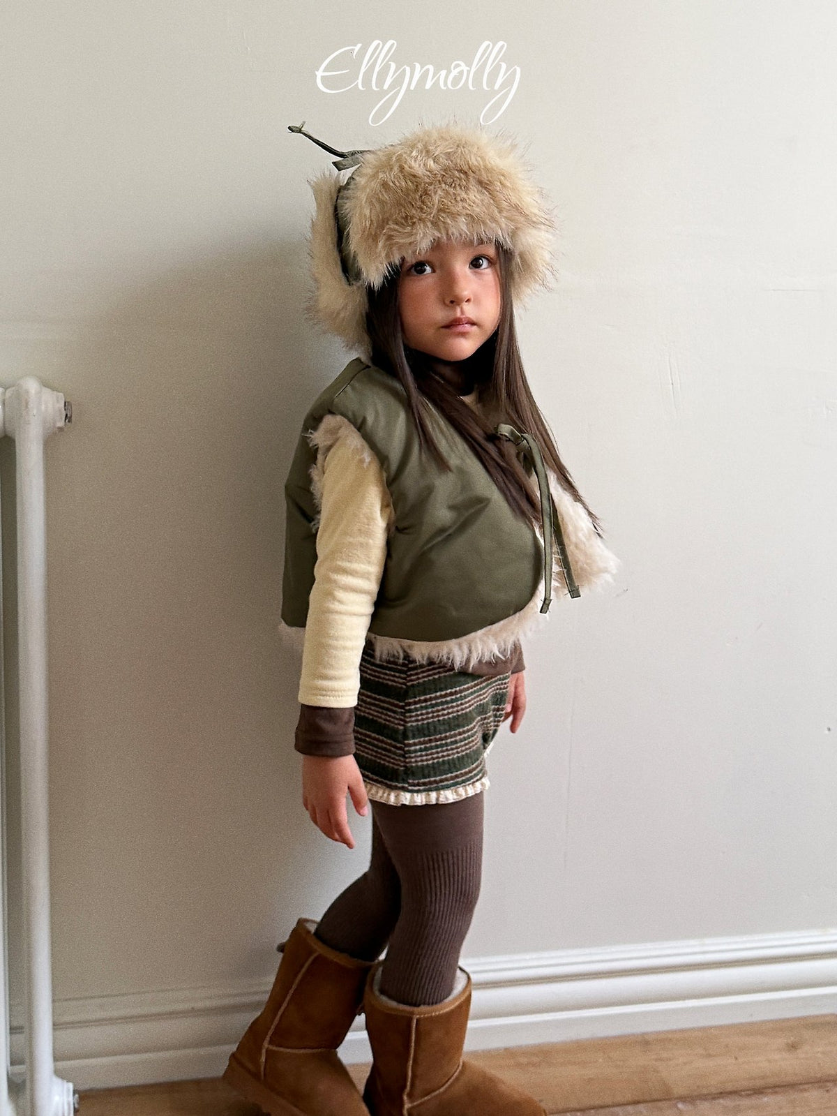 《予約》Fur Earflap Padded Hat / ELLY MOLLY