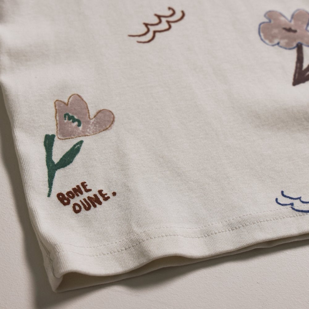 《予約》Flower Mock Neck Tee  / BONEOUNE