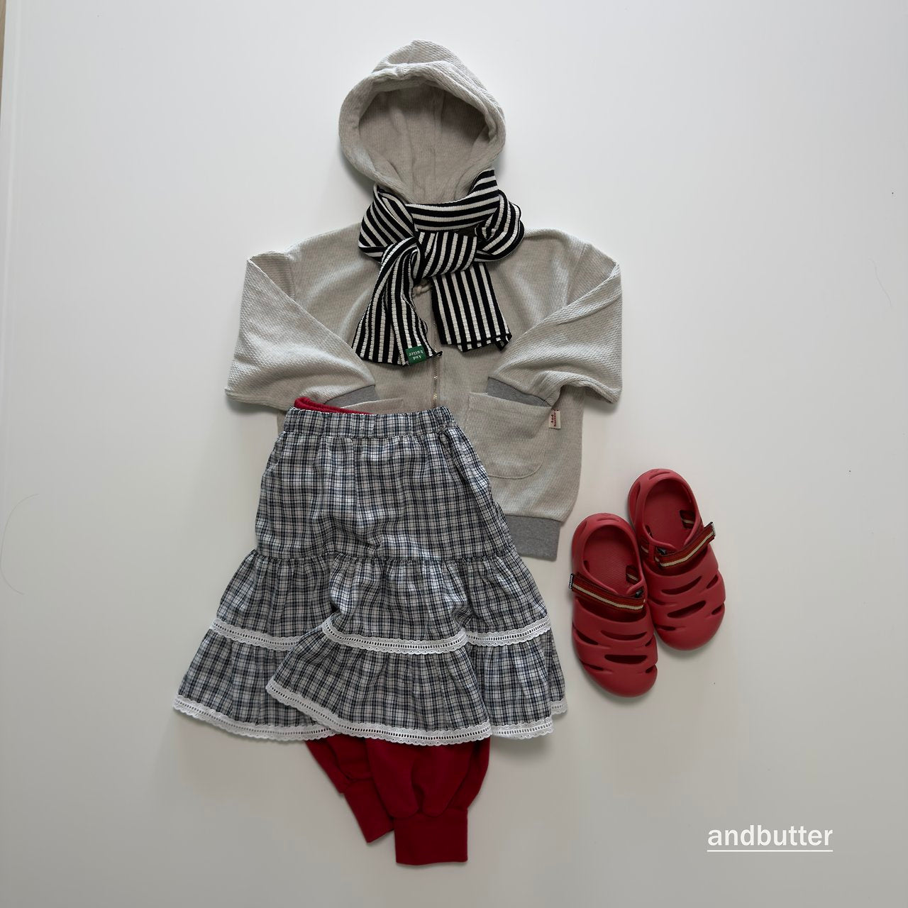 《予約》Check Tiered Skirt / ANDBUTTER