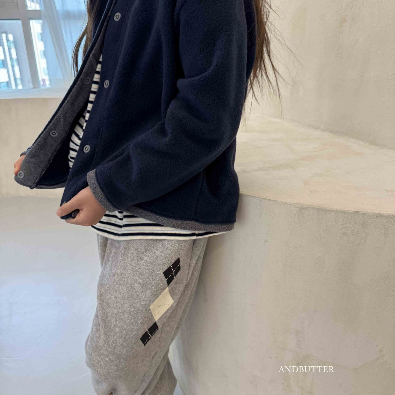 《予約》Fleece Mix Cardigan / andbutter