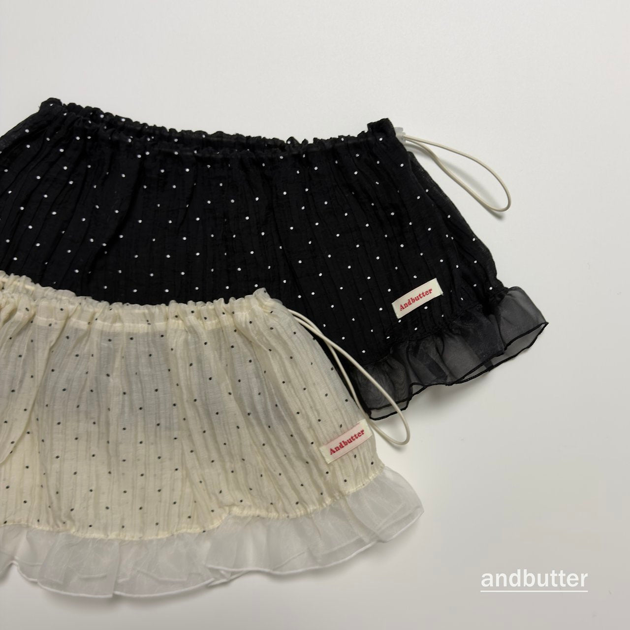 《予約》Wrinkle Dot Layered Skirt / ANDBUTTER