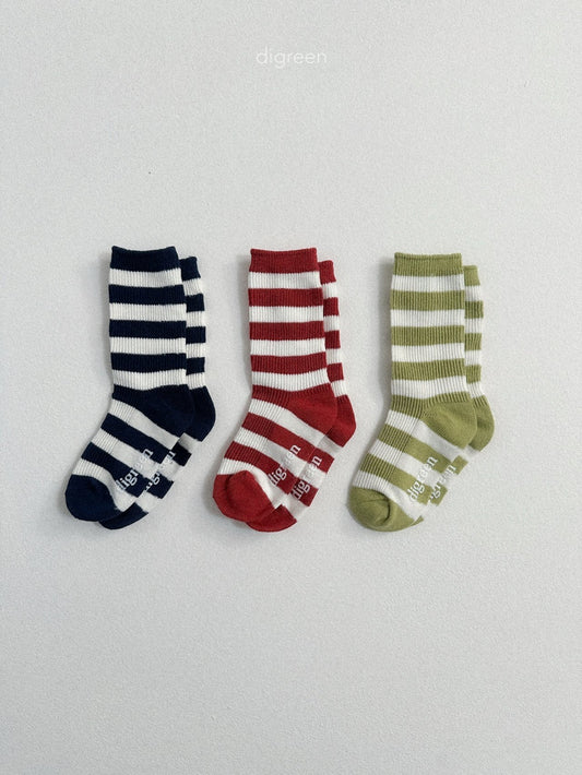 《予約》Minimal Stripe  Socks(Set) / digreen