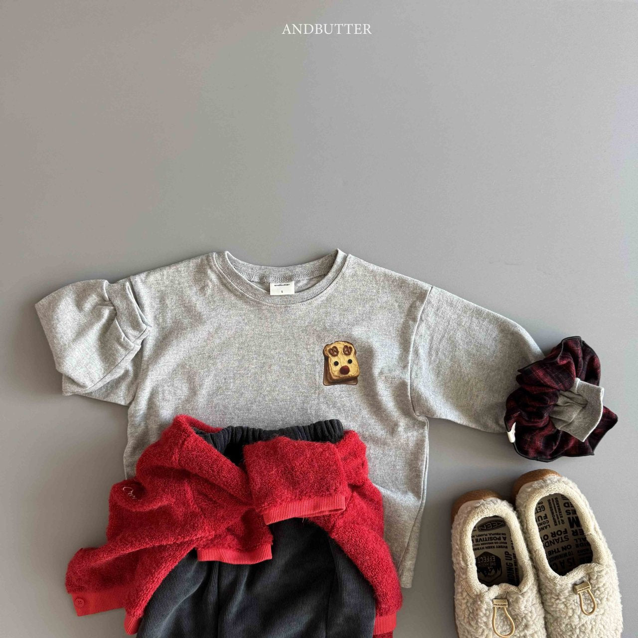 《予約》Soft Check Scrunchies / andbutter