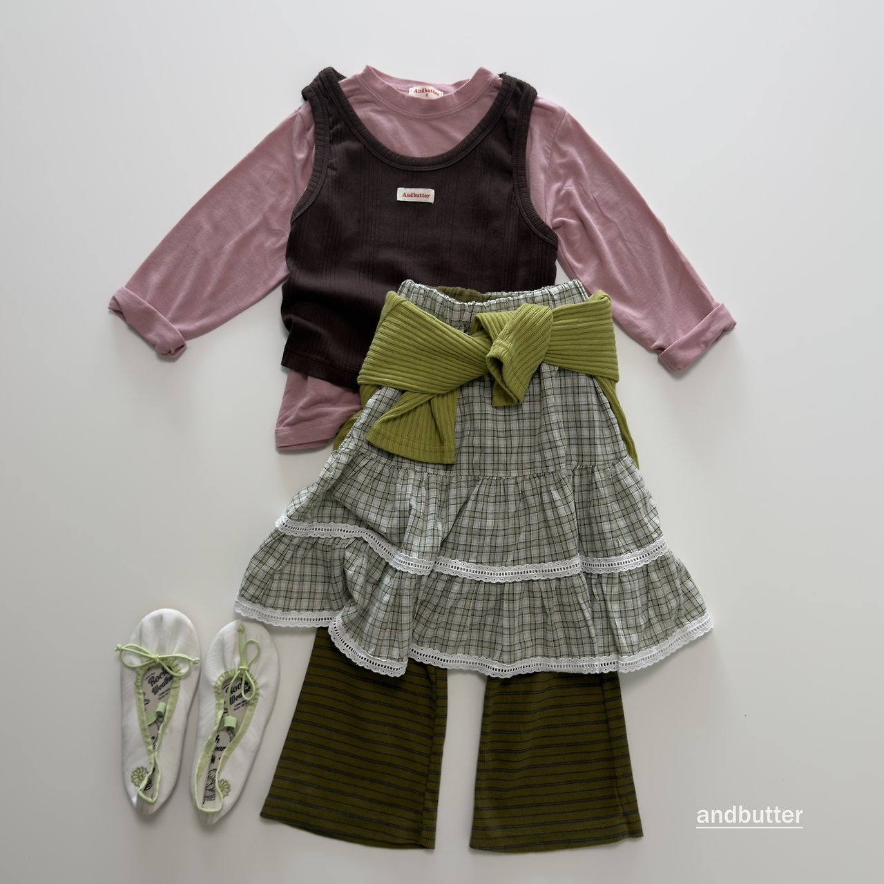 《予約》Check Tiered Skirt / ANDBUTTER