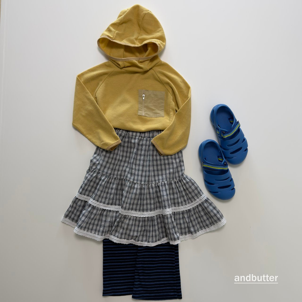 《予約》Check Tiered Skirt / ANDBUTTER