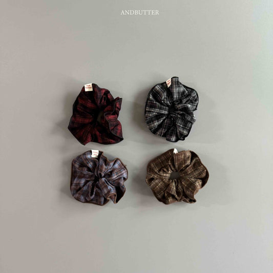 《予約》Soft Check Scrunchies / andbutter