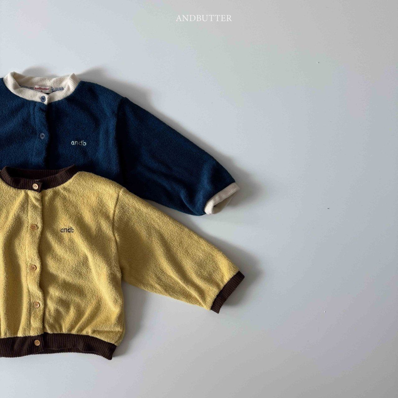 《予約》Two-Tone Terry Cardigan / andbutter
