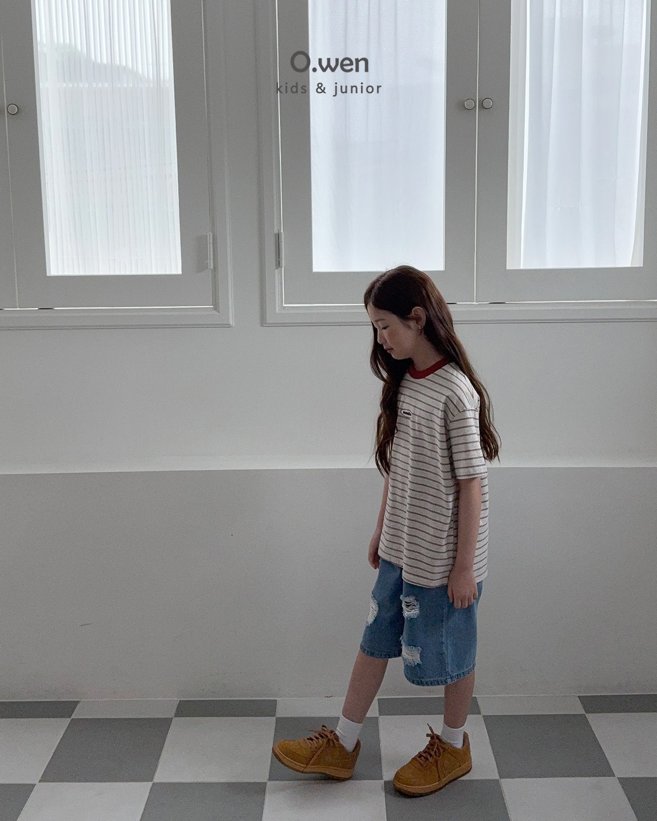 《予約》Mention Stripe Tee / O.wen