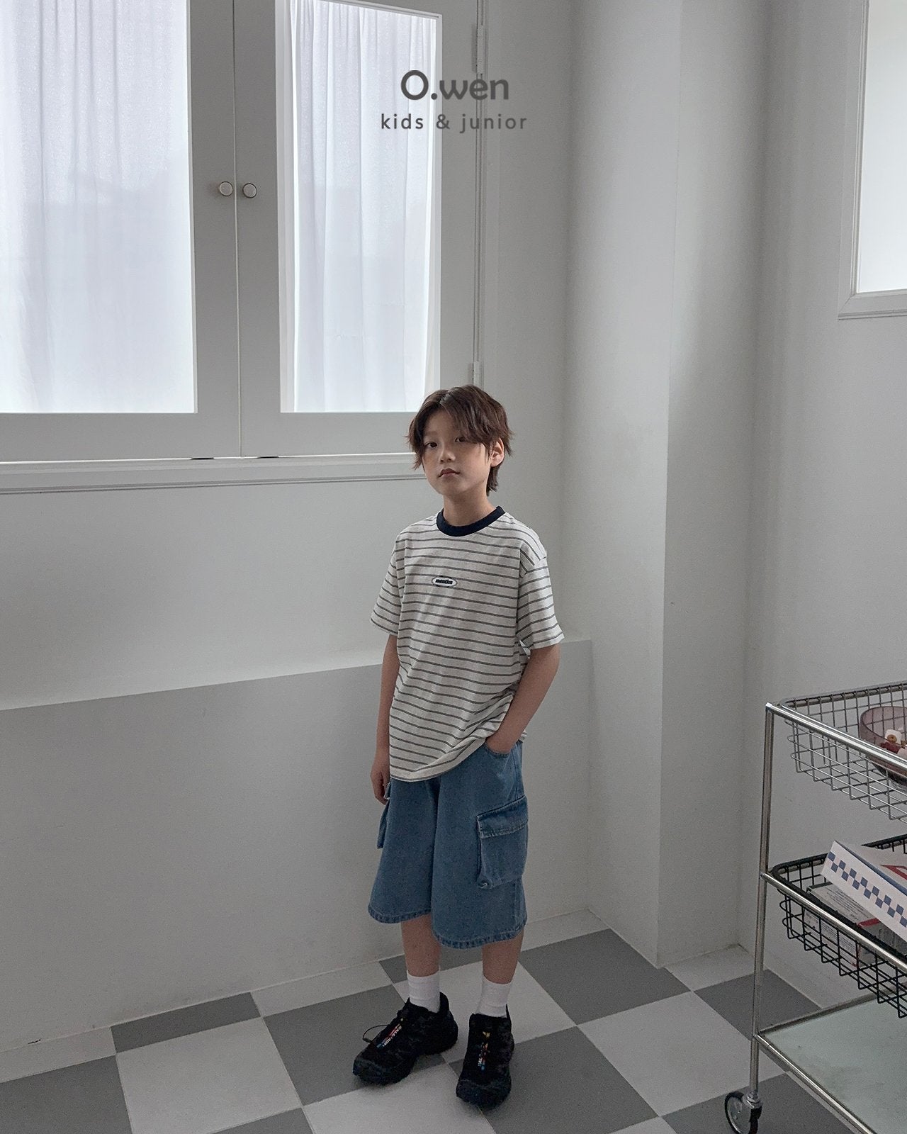 《予約》Mention Stripe Tee / O.wen