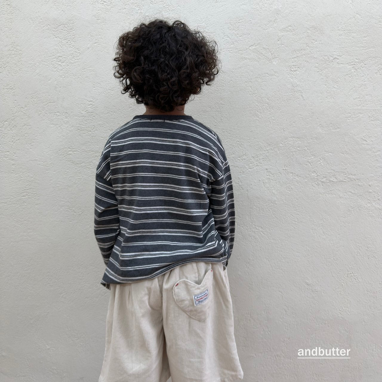 《予約》Heart Pocket Stripe T-Shirt / ANDBUTTER