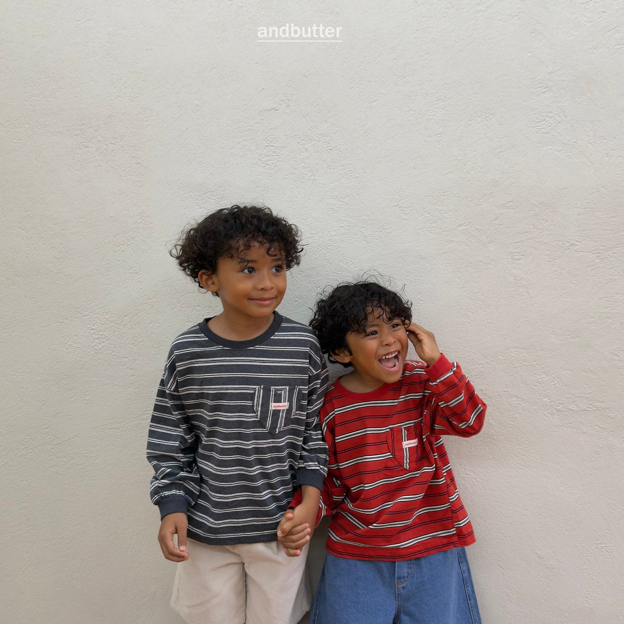 《予約》Heart Pocket Stripe T-Shirt / ANDBUTTER