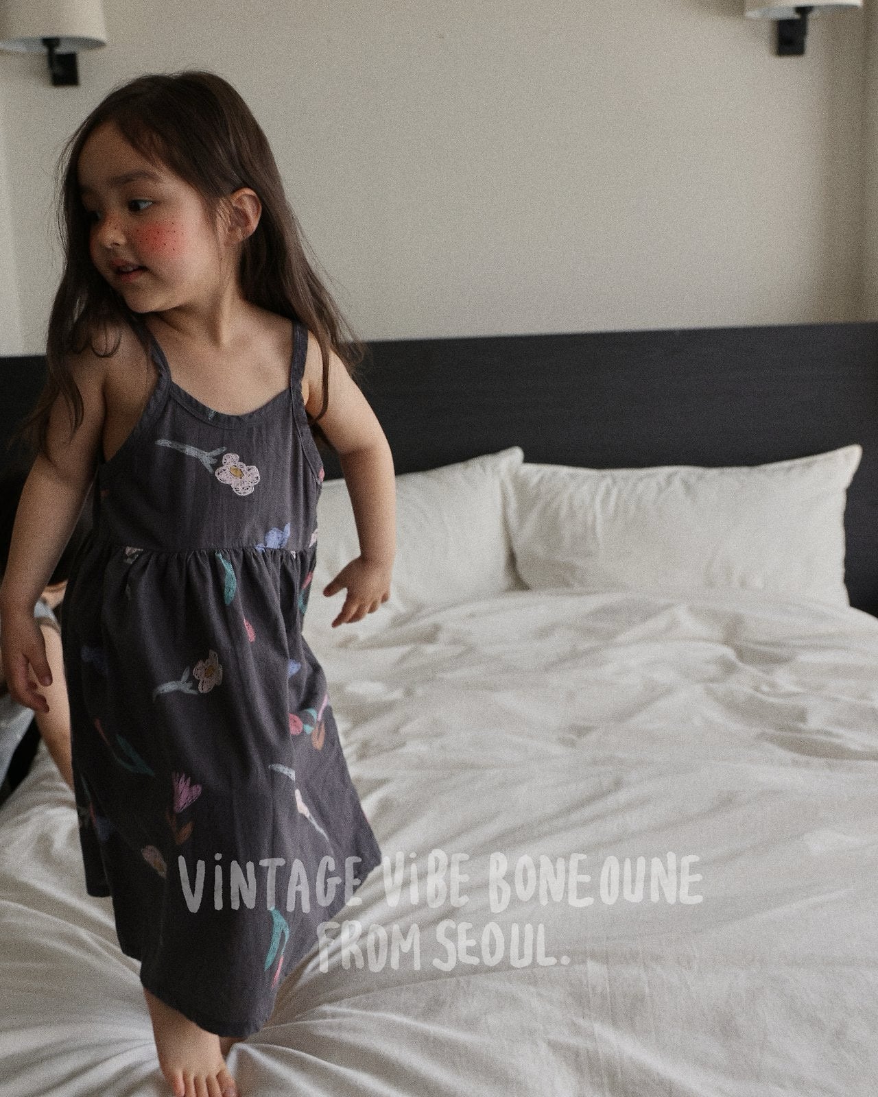 《予約》Clay Flower Ribbon Dress / Boneoune