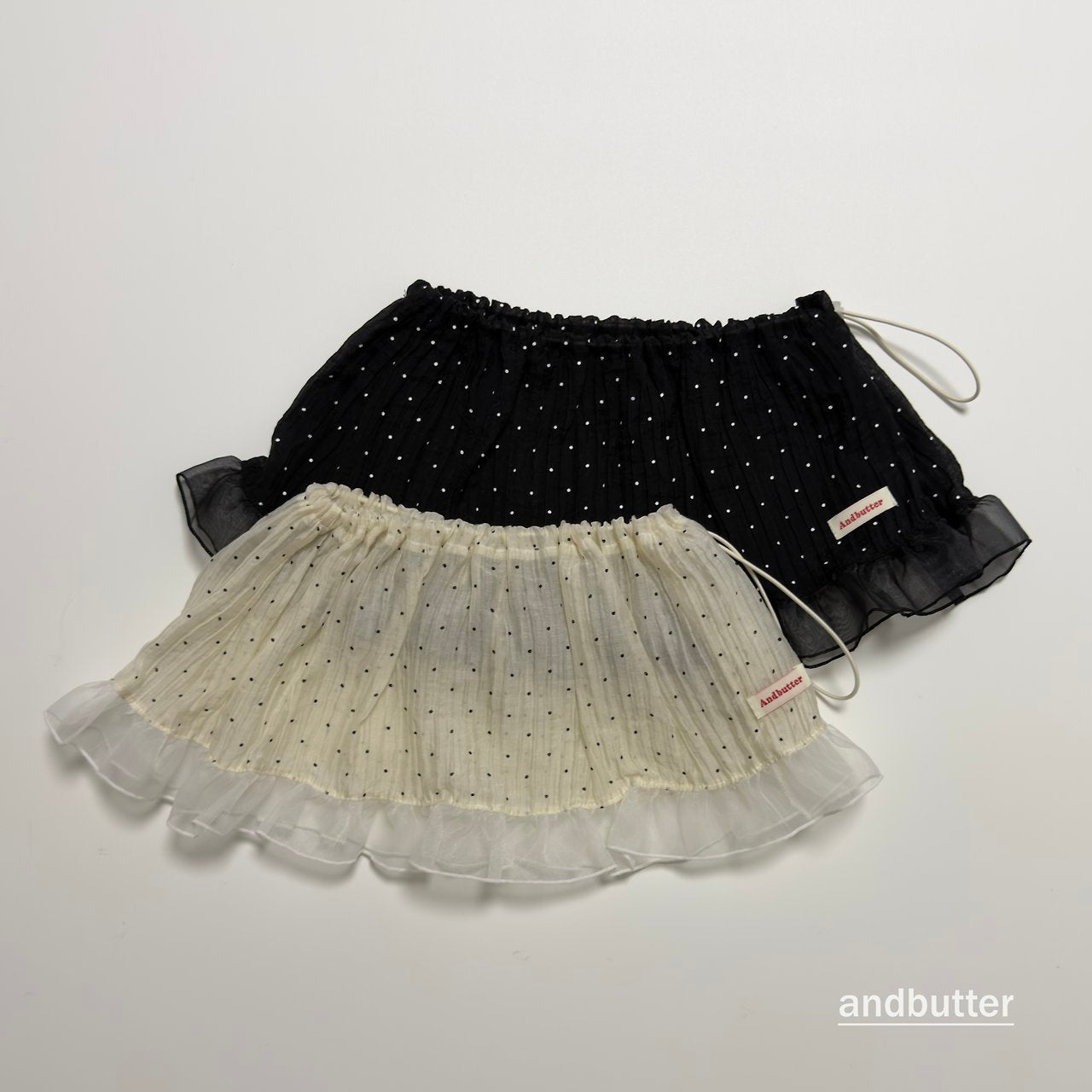 《予約》Wrinkle Dot Layered Skirt / ANDBUTTER
