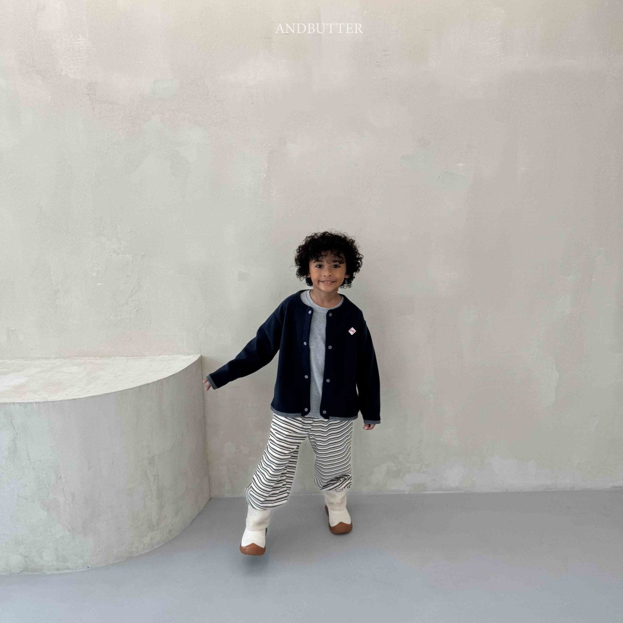 《予約》Fleece Mix Cardigan / andbutter