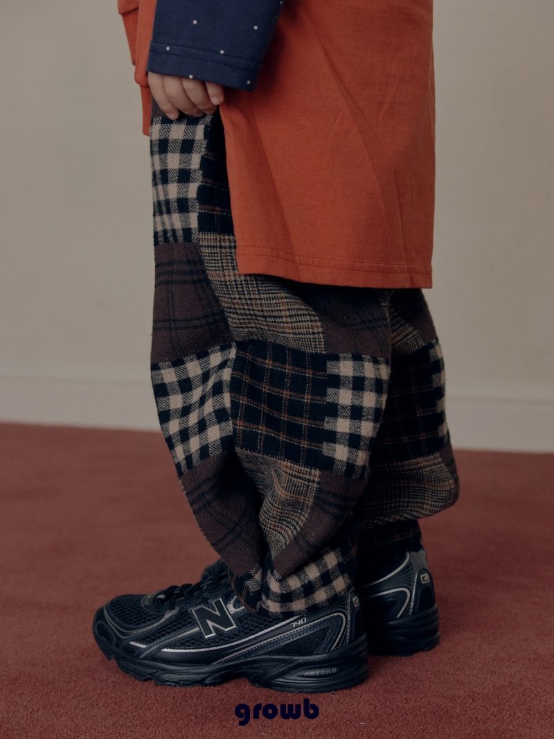 《予約》Patchwork Check Pants / GROWB